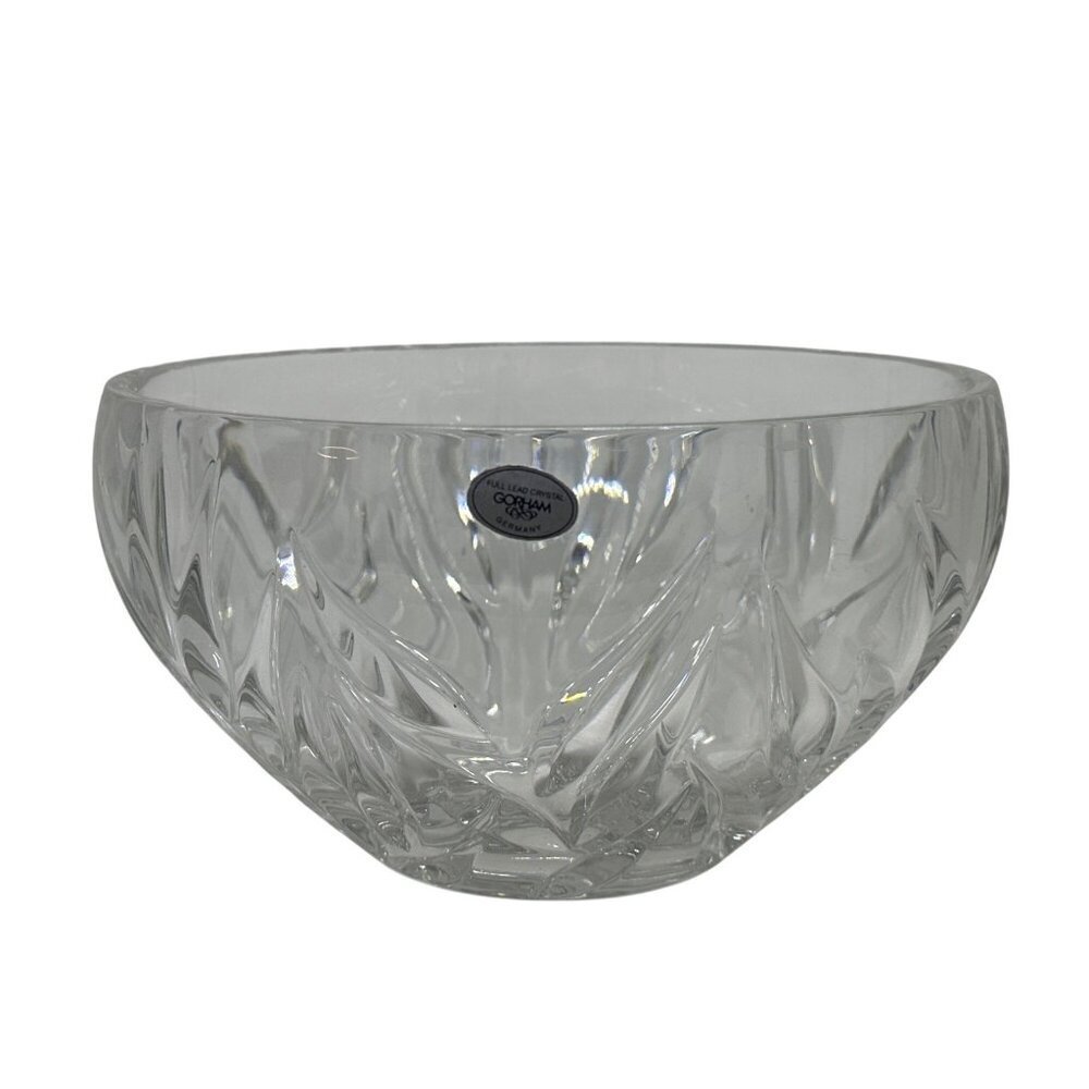 VTG Gorham Star Blossom Full Lead Crystal Bowl | Heavy Cut Glass 8"x4.5" Germany